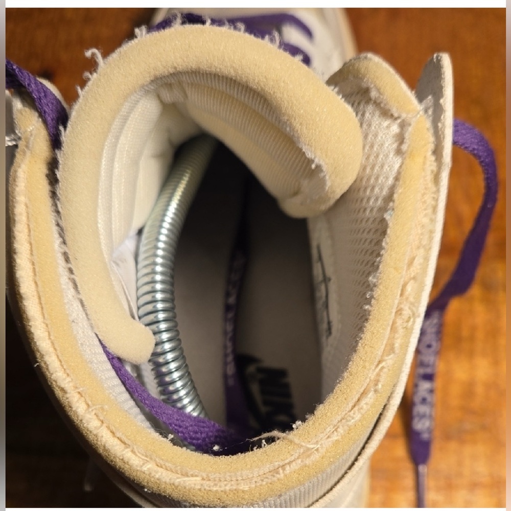 Off-White x Nike White and Purple High-Top Sneakers size 7 ππ₯ - Picture 7 of 13